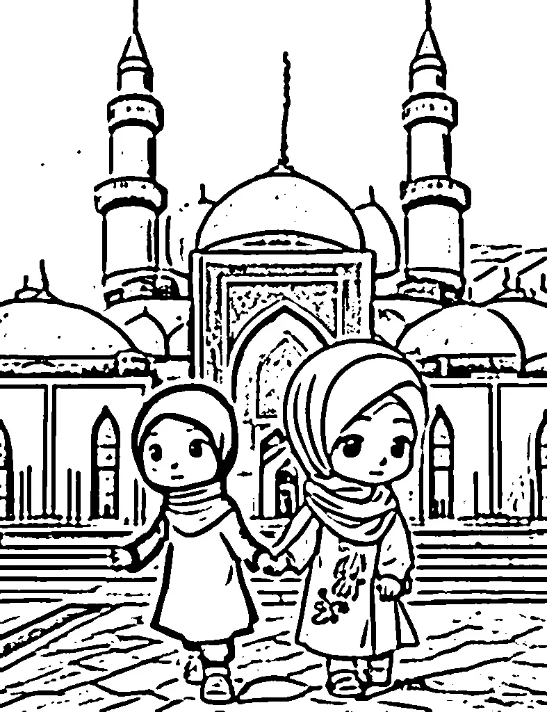 dua anak hijab